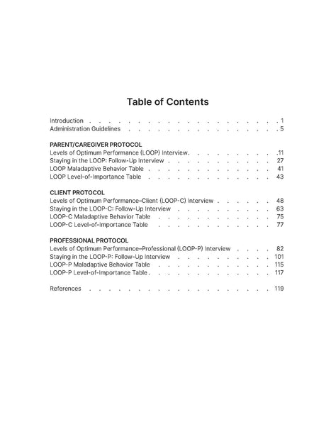 Levels of Optimum Performance (LOOP): Structured Interviews for the MOTAS